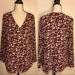 COLDWATER CREEK Women Top Blouse Sz XL Red Shirt